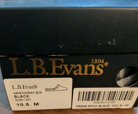 L.B. Evans Regal Scuff Backless Slippers Mens 10 M Black Leather New In Box